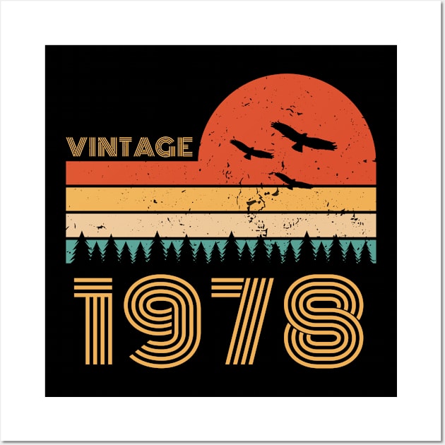 Vintage 1978 Birthday Gift 43 Years Old Wall Art by Monosshop